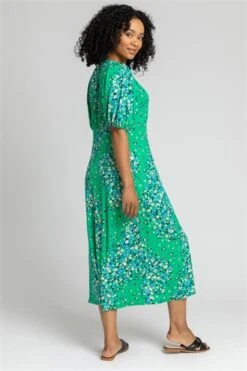 Green Petite Floral Print Stretch Maxi Dress -Dress Haven Sales Store 00065d84 ef35 4417 8859 fe29c2b11cc7