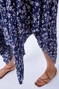 Navy Curve Ditsy Floral Hanky Hem Dress -Dress Haven Sales Store 0190ae3e 211d 4e30 a456 f46e6238de6e