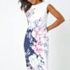 Navy Floral Print Premium Stretch Dress -Dress Haven Sales Store 0243b0cb 87e8 44df a833 894fec3bffc5