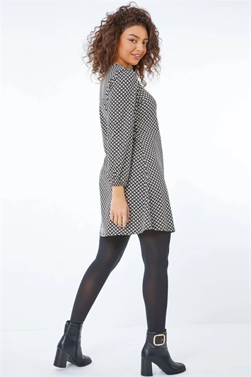 Black Petite Ditsy Floral Print Dress 7 Black Petite Ditsy Floral Print Dress - Image 5