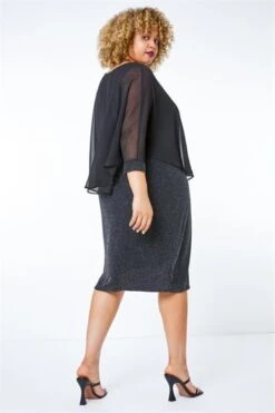 Black Curve Embellished Chiffon Overlay Dress -Dress Haven Sales Store 0309fc24 809e 4ed6 9cc4 251f9160ac04