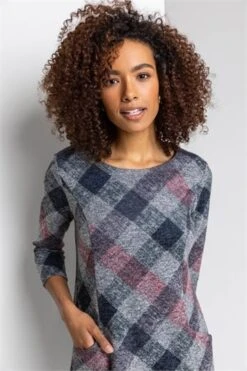 Navy Check Print Pocket Shift Dress -Dress Haven Sales Store 07ee1101 335e 48ac befd fae51999349c