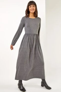 Dark Grey Pocket Stretch Maxi Dress -Dress Haven Sales Store 08b277f1 d1ea 4f5f 8d5f ce84a9361063