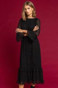 Black Foil Spot Print Frill Dress 9 Black Foil Spot Print Frill Dress -Dress Haven Sales Store 0983da8c 20bc 4197 8239 6ae9e98e7d3c