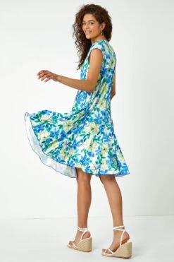 Blue Floral Garden Print Panel Dress -Dress Haven Sales Store 0a11c997 6081 4476 902a 815b1752a5d7