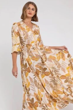Ivory Leaf Print Frill Detail Maxi Dress -Dress Haven Sales Store 0be0ce16 3490 45a8 9a3b 5277d95a951b