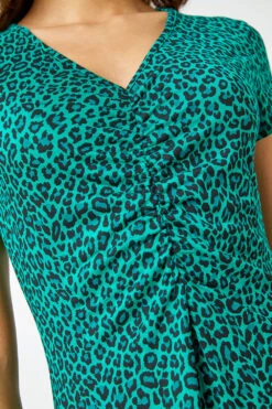 Green Leopard Print Ruched Midi Dress -Dress Haven Sales Store 0d22bde5 2277 4285 b6f6 6c23affa534c