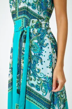 Turquoise Scarf Print Halter Neck Maxi Dress -Dress Haven Sales Store 0e9fdd2b dbf6 4897 b26f a7d5e88ac4d5