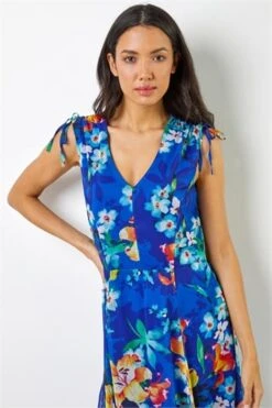 Blue Sleeveless Floral Print Maxi Dress -Dress Haven Sales Store 10511506 b4ba 4b62 86db ac3932bae95b