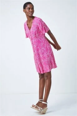 Pink Paisley Print Tie Detail Dress -Dress Haven Sales Store 12715f5d dc5c 4f70 8230 9c3782d46128