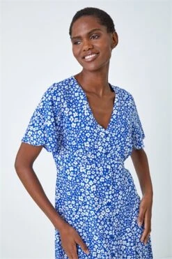 Blue Petite Leaf Print Midi Stretch Dress 9 Blue Petite Leaf Print Midi Stretch Dress -Dress Haven Sales Store 12b6a67b 3e22 47e4 a290 88ae39165c66