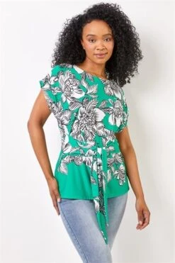 Green Petite Floral Wrap Dress -Dress Haven Sales Store 13fb3867 5981 4bbb 8bb8 c224951dc8a5