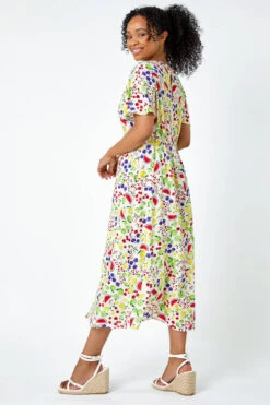 Ivory Petite Fruit Print Midi Tea Dress -Dress Haven Sales Store 16efc813 b451 4003 b868 fbac117a79fe