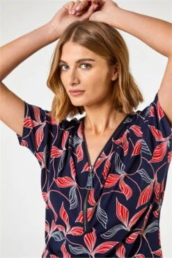 Orange Tropical Palm Print Slouch Pocket Dress -Dress Haven Sales Store 186a260b 6559 41a5 90b8 32929b8aa7f3