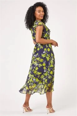 Blue Petite Floral Frill Hem Sleeveless Dress -Dress Haven Sales Store 1a6f2681 a7d1 4753 9aae 18f93ff26a86