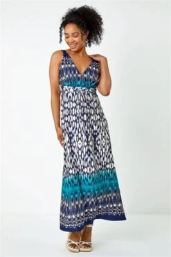 Rust Sleeveless Aztec Maxi Stretch Dress -Dress Haven Sales Store 1aa5e4c5 9be9 42bf 99a4 af80341d6f83