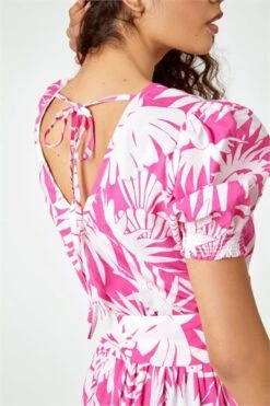 Pink Floral Frill Detail Chiffon Midi Dress -Dress Haven Sales Store 1e7a3a77 2962 4ca7 b46e 4de4ba28884e