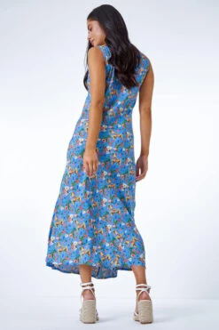 Blue Petite Floral Print Maxi Dress -Dress Haven Sales Store 203e42a7 562f 412b a768 782f6fbed265