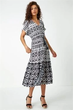 Khaki Aztec Print Tiered Midi Tea Dress 13 Khaki Aztec Print Tiered Midi Tea Dress -Dress Haven Sales Store 22ce75b8 623c 4e03 bfdd 1eb9c05e880c