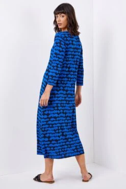 Royal Blue Tie Dye Pocket Jersey Midi Dress -Dress Haven Sales Store 2386d422 5865 42fd b087 c4994617050f