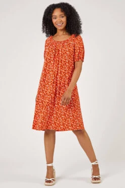 Red Petite Ditsy Floral Print Jersey Tunic Dress -Dress Haven Sales Store 259ade25 6e12 4afe a66f 4b1247e80872