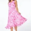 Pink Petite Floral Print Twist Front Maxi Dress -Dress Haven Sales Store 27b447f4 0822 46cc 9d35 61536a3ff524