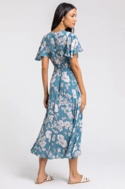 Blue Floral Print Tiered Midi Dress -Dress Haven Sales Store 27fcf713 923a 43db b6a5 a53b3537ac71