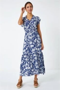 Royal Blue Heart Print Button Detail Tea Dress 11 Royal Blue Heart Print Button Detail Tea Dress -Dress Haven Sales Store 29cfc512 d7be 43aa 9bf2 104734b9f751