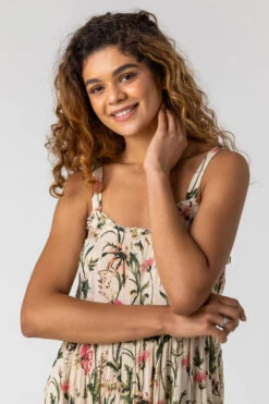 Ivory Floral Print Button Down Sun Dress -Dress Haven Sales Store 29f40dc5 5d13 4788 b8df c666d853852d