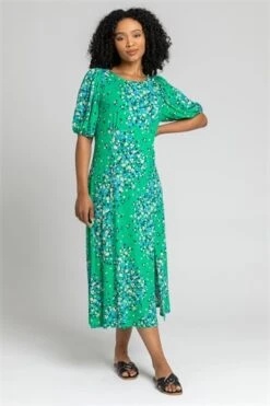 Green Petite Floral Print Stretch Maxi Dress -Dress Haven Sales Store 2db48947 aab5 4618 8e2b 3d3cb54295a5