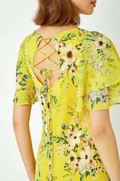 Yellow Floral Tiered Sleeve Maxi Dress -Dress Haven Sales Store 2e954856 3a4d 4690 a020 6f172095ed91