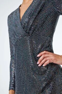 Black Petite Sparkle Embellished Wrap Dress -Dress Haven Sales Store 2f78fd0b 0ae9 419b 9132 58108e35b7ff