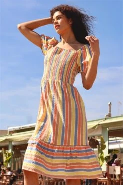 Navy Sleeveless Stripe Tiered Cotton Maxi Dress -Dress Haven Sales Store 30d786ce 3d2d 4511 8b08 5ac0da11583a