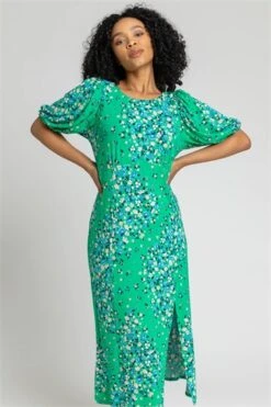 Green Petite Floral Print Stretch Maxi Dress -Dress Haven Sales Store 32b5ada0 114d 45aa a065 655e465709ce