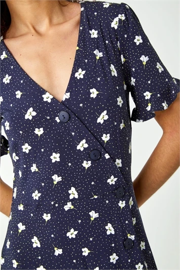 Blue Curve Floral Print Tiered Midi Dress 7 Blue Curve Floral Print Tiered Midi Dress - Image 5