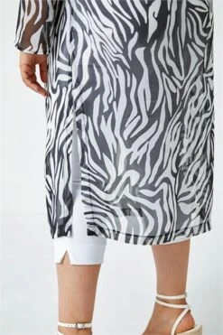 Black Curve Animal Shirred Stretch Maxi Dress