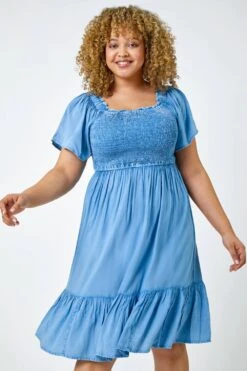 Denim Curve Shirred Stretch Dress 10 Denim Curve Shirred Stretch Dress -Dress Haven Sales Store 34fa59ab b774 4e03 8a6a 5a3d9eaedb1f