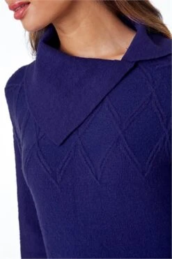 Purple Knitted Jumper Dress