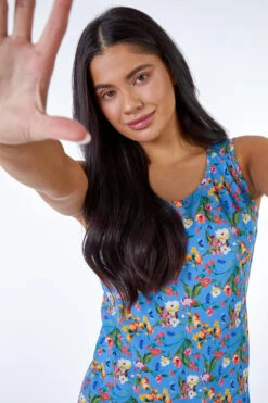 Blue Petite Floral Print Maxi Dress -Dress Haven Sales Store 37e27cba 661b 47ac b7ed b09e650b9085