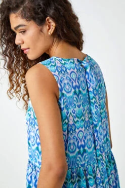 Aqua Sleeveless Aztec Print Smock Midi Dress -Dress Haven Sales Store 3a54b190 7605 4d70 8a1c f13ae141f1bc