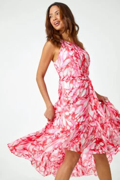 Pink Halter Neck Butterfly Print Dress -Dress Haven Sales Store 3ae1a3f5 4be8 4443 84ba a02d4f75027f
