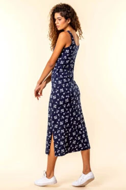 Navy Palm Print Jersey Midi Dress -Dress Haven Sales Store 3cad47b1 8ca9 4cf5 a40a 22c3dfd43a13