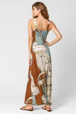 Blue Abstract Leaf Print V Neck Maxi Dress -Dress Haven Sales Store 41e924de 7459 41b5 bc20 212686276e85