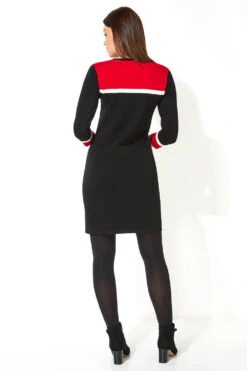 Red Colour Block Knitted Dress -Dress Haven Sales Store 42722984 f52c 4197 94ff 3b6b9f3d761e