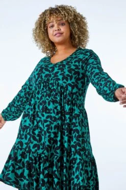 Green Curve Animal Print Tiered Tunic Dress -Dress Haven Sales Store 42fe0d0d 28b7 4006 ad24 b566f11ae472