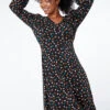 Black Petite Spot Print Frill Hem Dress -Dress Haven Sales Store 432afddd 89d1 45ef 9362 d6ce94de650d