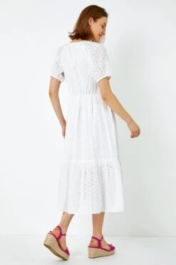 White Broderie Puff Sleeve Cotton Midi Dress -Dress Haven Sales Store 4355ada9 8ba6 4a80 9771 7601c6592f26