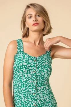Green Ditsy Floral Button Through Dress -Dress Haven Sales Store 46e34dca ab6e 4d48 9413 06f9c9f7bdb8