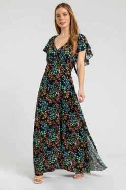 Black Petite Ditsy Floral Print Maxi Dress -Dress Haven Sales Store 48065616 854f 40ef b955 7d61257dd385