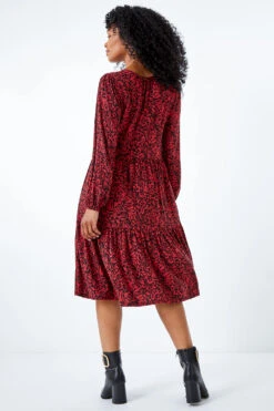 Rust Petite Animal Tiered Stretch Dress -Dress Haven Sales Store 489a7bd5 0b11 42c7 af5c 4c22d8796d11